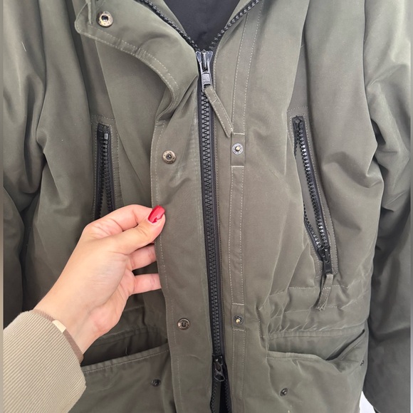 Soia & Kyo olive green down coat with removable natural fur hood - Picture 2 of 4